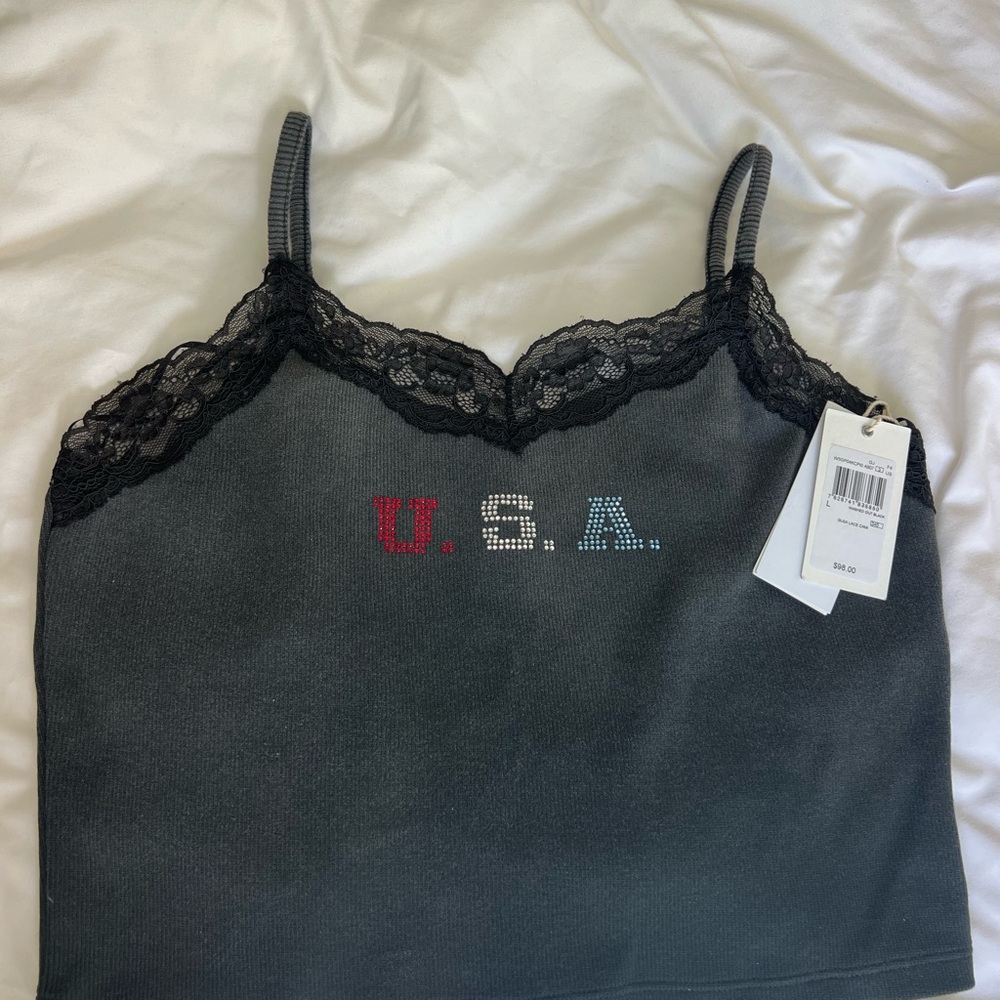 Black Lace Trim Camisole